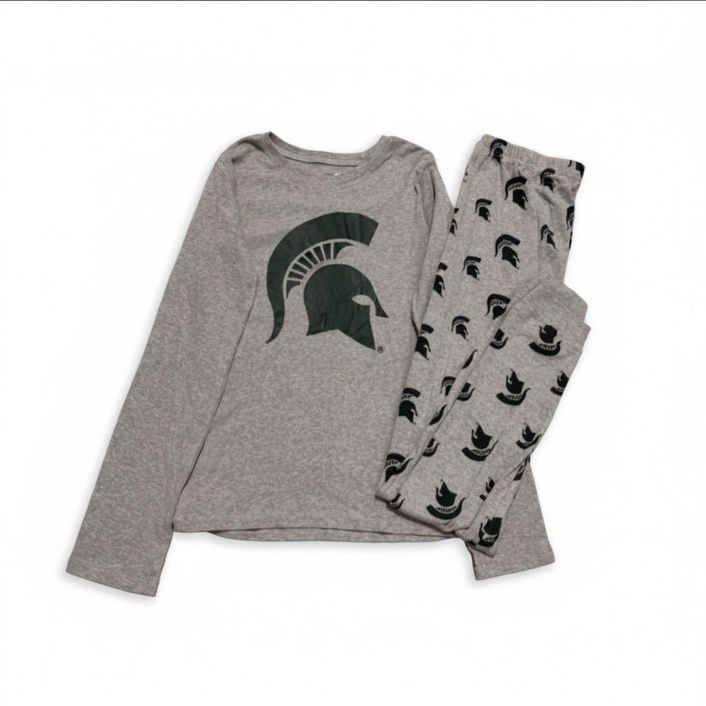 Michigan State Spartans Gen2 Pajama Set Kids L 14/16 Gray NCAA Sleepwear PJs